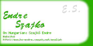 endre szajko business card